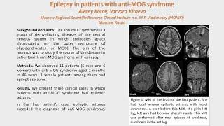 Epilepsy in patients with anti MOG syndrome