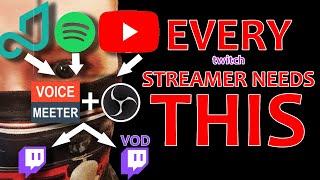 TWITCH VOD TRACK with VOICEMEETER | Complete basic guide for OBS