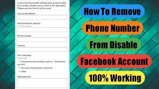 Remove Phone Number From Disabled Facebook Account | Tymor Tricks
