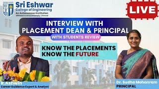  LIVE | TOP COLLEGES with SUPER PLACEMENTS | TALK with SRI ESHWAR Principal Dr.Sudha Mohanram