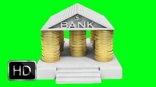 bank cartoon in green screen free stock footage
