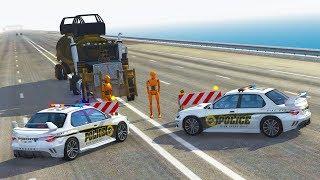 POLICE ROADBLOCK VS MAD MAX MEGA SEMI - BeamNG Drive