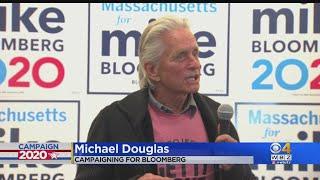 Actor Michael Douglas Campaigns For Bloomberg In Quincy