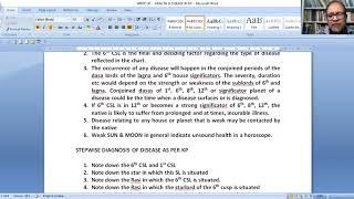 KP LESSON 22A ===   DISEASE DIAGNOSIS THROUGH KP