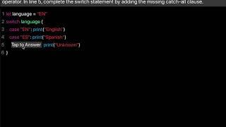 Learn Swift: Equatable types and switch statements (Chapter 10 Lesson 2)