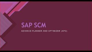 Introduction To SAP APO for New Beginners