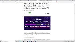 zkswap zks 2021 airdrop tokens giveaway