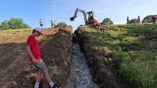 Opening Up Farm Pond Dam   HD 1080p