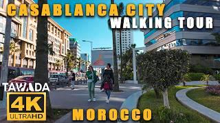 Casablanca city Walking tour  4K UHD Morocco 