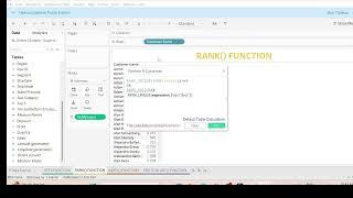 Sets,Rank( ) , Index( ),First ( ) & Last ( ) in Tableau