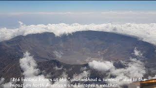 Mount Tambora Volcano from ATR-72 Cockpit