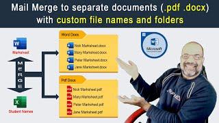Mail Merge to separate documents (.docx .pdf) with custom file names and folders