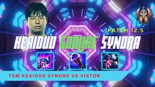 KEAIDUO GODLIKE SYNDRA! - TSM Keaiduo Plays Syndra Mid Lane vs Viktor! | LoL Patch 12.5