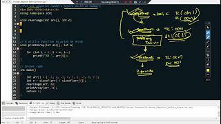 Array: Move all negative numbers to beginning  with constant extra space. (Two Pointers Approach)