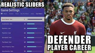 EA FC 24 Realistic Defender Player Career mode Sliders + Gameplay