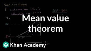 Mean value theorem | Existence theorems | AP Calculus AB | Khan Academy