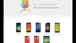 MIUI 7 Stable ROM : Update from MIUI 7 Global beta build /China developer version