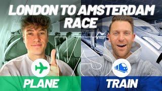 RACING from London to Amsterdam | PLANE (KLM) vs TRAIN (Eurostar)