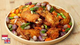 Istimewa! Resep SAYAP AYAM GORENG OSENG BAWANG: Dijamin Nambah! [Resep Chicken Wing]