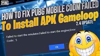 How To Fix PUBG Mobile, CODM Failed To Install APK Gameloop | Failed to Install Apk Gameloop Pubg