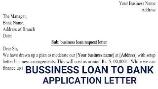 Application Letter to Bank for Applying Business Loan | Loan Request Application