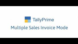 Multiple Sales Invoice Modes  In TallyPrime || Invoice Modes  In TallyPrime