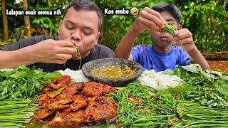 KOS EMBE  MUKBANG NILA BALADO GURIH + TUMIS LABU + LALAPAN MENTAH + SAMBAL ! SUPER LEZAT