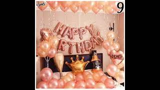 Geniq super pack happy birthday foil balloons set and metallic balloons combination for birthday