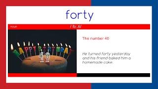 F O R T Y   -   WORD OF THE DAY - English - Meaning - Spelling    SATS,  KS2