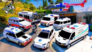 GTA 5 - Stealing Ambulance Vehicles with Franklin! (GTA V Real Life Cars #73)