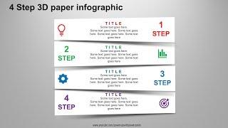 18.Create 4 Step 3D Paper Infographic|PowerPoint Presentation|Graphic Design|Free Template