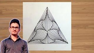 How to draw Triangle Spiral || Tutorial || Geometrical drawing || Geometric pattern || 2 ||