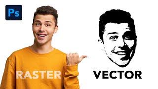 How To Convert RASTER Image Into VECTOR in Photoshop!