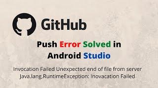 Github Push Error Fixed in Android Studio (English)