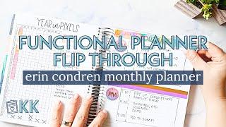 Erin Condren Functional Planner Flip Through July How to Use Monthly and Vertical planner functional