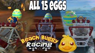 ALL Easter Eggs - Beach Buggy Racing | All 15 Easter Eggs BB Racing