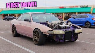 FIRST DRIVE In Our Twin Turbo Honda V6 Swapped S14!