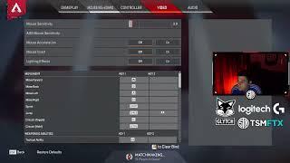 TSM Imperialhal showing his apex legends settings