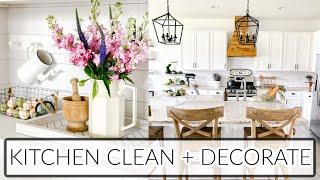 MODERN FARMHOUSE KITCHEN DECORATE WITH ME | SPRING DECOR 2021 | FARMHOUSE DECORATING IDEAS