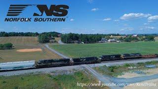 Norfolk Southern Train 11Z meets a stray Train 126 at Stuarts Draft, featuring NS 1065 and NS 1074