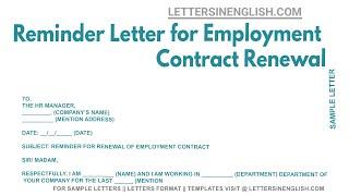 Reminder Letter For Employment Contract Renewal - Letter Reminding to Renew the Working Contract