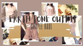 SHOPEE HAUL! Earth Tone Outfit // Top, Outer, Pajamas Serba Warna Cokelat dan Putih!