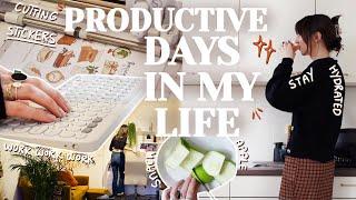 a few  productive days  in my life! // freelancer work from home VLOG