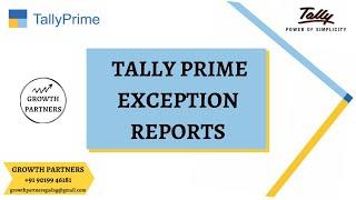 Tally Prime - Exception Reports