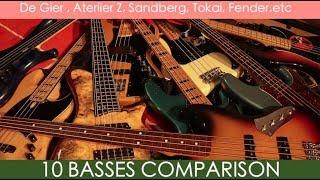 10 Basses Comparison - De Gier, Atelier Z, Sandberg, Tokai, Fender, etc