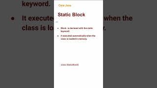 Static Block (21) #corejava