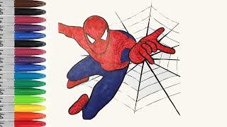 SPIDERMAN Slinging And Jumping Coloring Pages SAILANY Coloring Kids