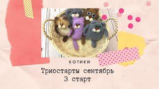 СП "Триостарты сентябрь". 3 старт. Котики, вязаные спицами. #триостарты_сентябрь