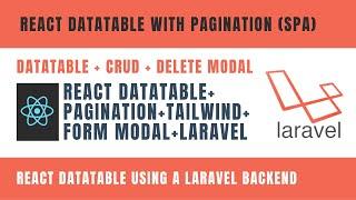 React Datatable with Pagination, DELETE Modal (CRUD) - Create Read Update Delete - Laravel REST API