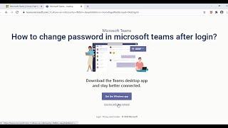 How to change password in Microsoft teams after login?